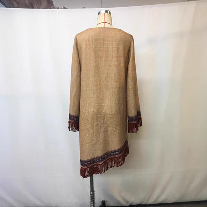 Bohemian Embroidered Fringe Dress - OAKRAE